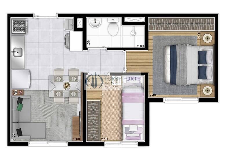 Apartamento à venda com 2 quartos, 32m² - Foto 11