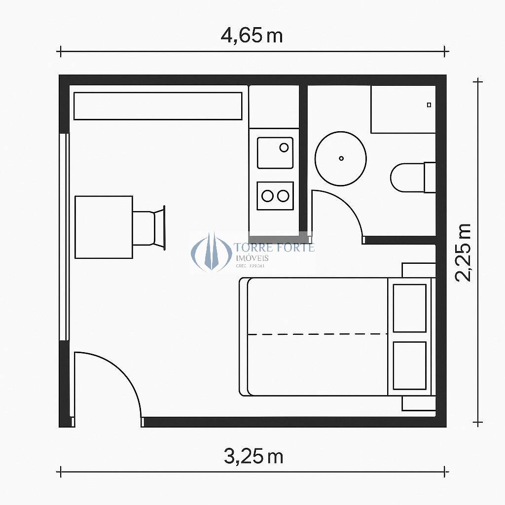 Apartamento, 17 m² - Foto 9